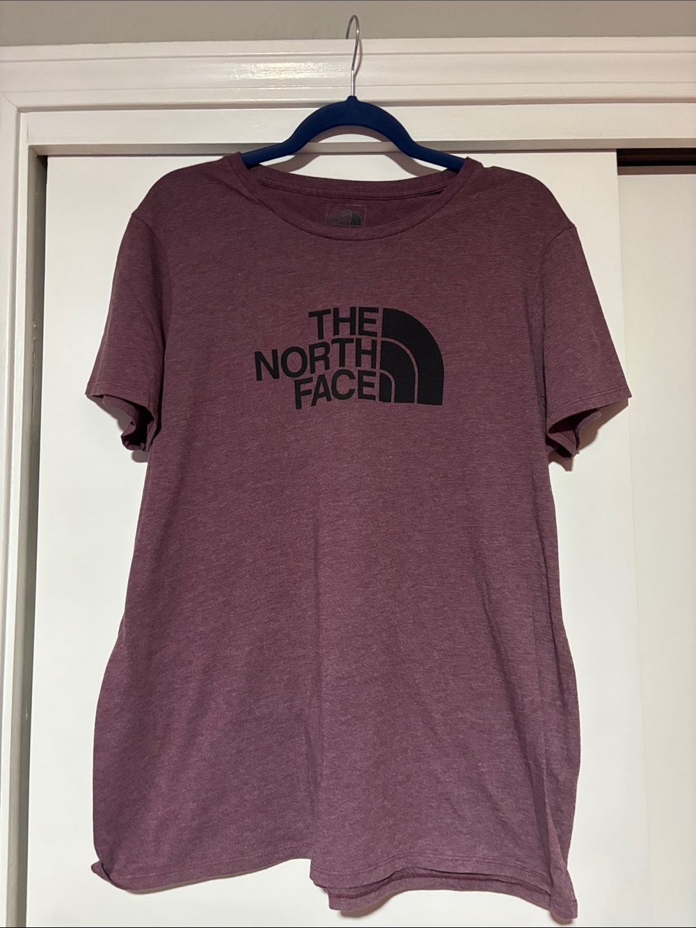 The North Face Women’s Short-Sleeve Tee in Plum with Black Logo